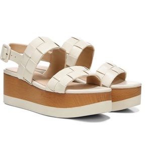 Veronica Beard Wendi Woven Leather Platform Slingback Sandals. Size 8.5